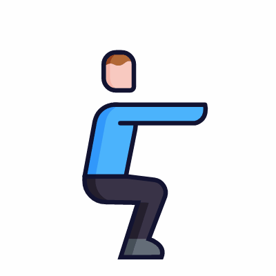Squats, Animated Icon, Lineal