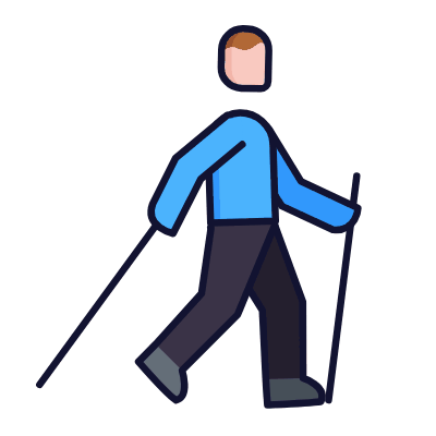 Nordic Walking, Animated Icon, Lineal