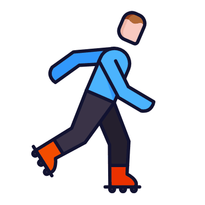 Roller Skating, Animated Icon, Lineal