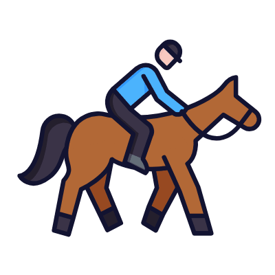 Horseback Riding, Animated Icon, Lineal