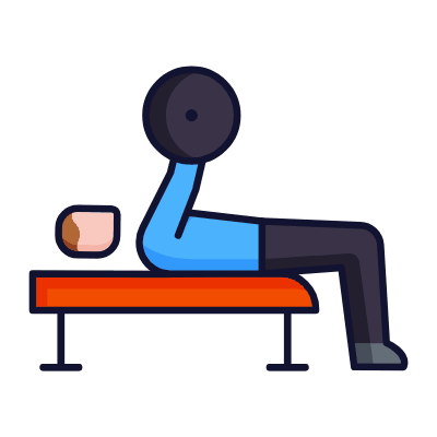 Bench Press, Animated Icon, Lineal