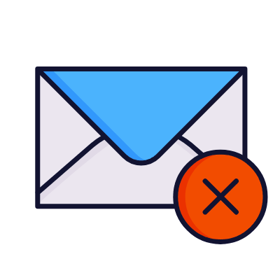 Mail Cross, Animated Icon, Lineal