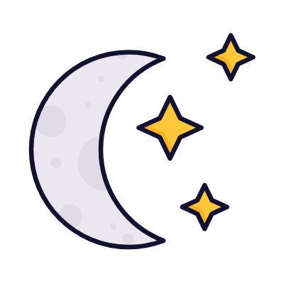 Moon Stars, Animated Icon, Lineal