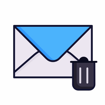 Envelope Trash, Animated Icon, Lineal