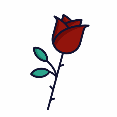 Rose, Animated Icon, Lineal