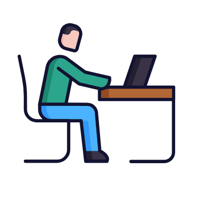 Person Office Work, Animated Icon, Lineal