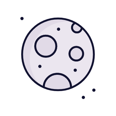 Moon, Animated Icon, Lineal