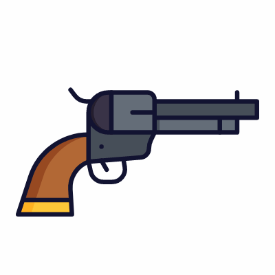 Revolver, Animated Icon, Lineal