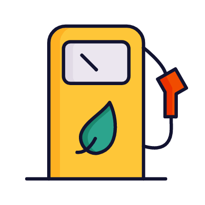 Biofuel Station, Animated Icon, Lineal