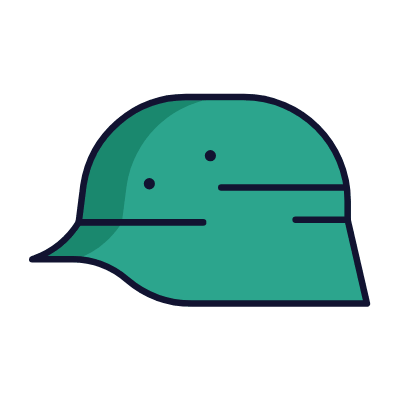 Military Helmet, Animated Icon, Lineal