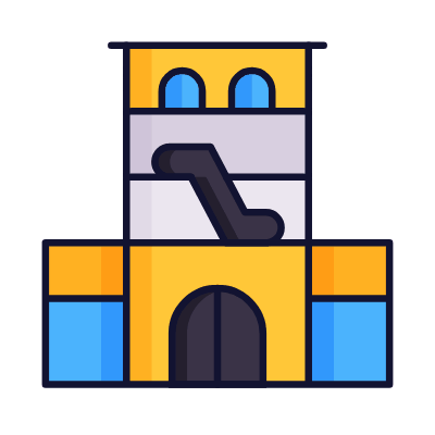 Shopping Mall, Animated Icon, Lineal