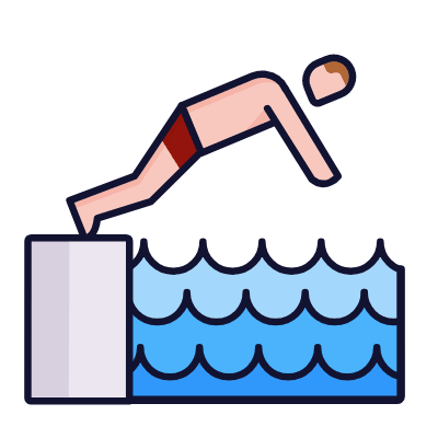 Diving, Animated Icon, Lineal