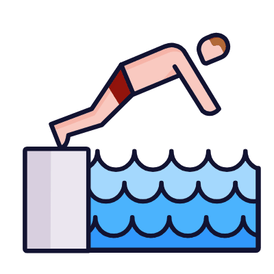 Diving, Animated Icon, Lineal