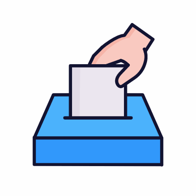 Hand Voting, Animated Icon, Lineal