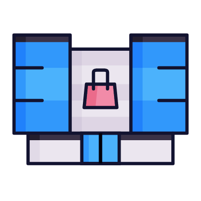 Shopping Mall, Animated Icon, Lineal