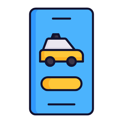 Taxi App, Animated Icon, Lineal