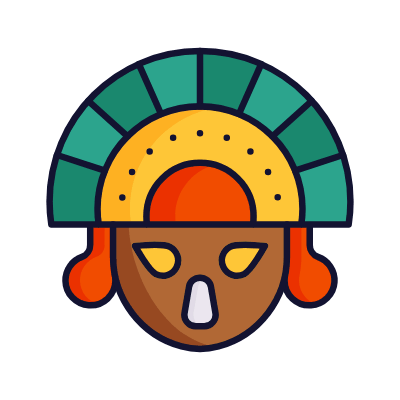 Aztec Mask, Animated Icon, Lineal