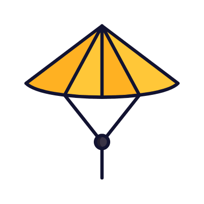 Asian Hat, Animated Icon, Lineal