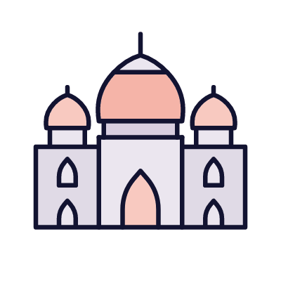 Taj Mahal, Animated Icon, Lineal