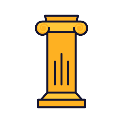 Greek Pillar, Animated Icon, Lineal