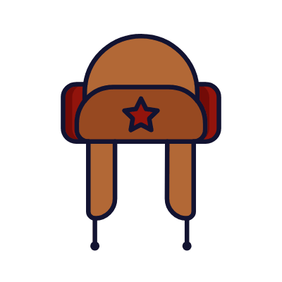 Russian Hat, Animated Icon, Lineal