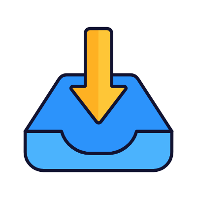 Inbox Download, Animated Icon, Lineal