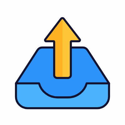 Inbox Upload, Animated Icon, Lineal
