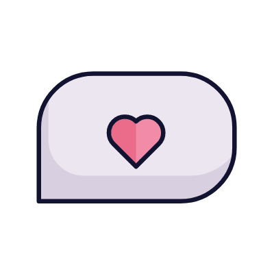 Chat Heart, Animated Icon, Lineal
