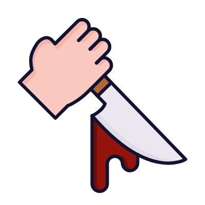 Bloody Knife, Animated Icon, Lineal