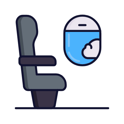 Airplane Seat, Animated Icon, Lineal