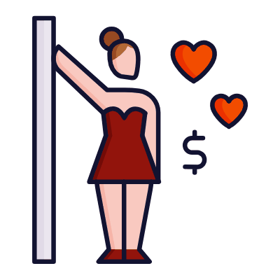 Sex Worker, Animated Icon, Lineal