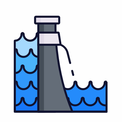 Dam, Animated Icon, Lineal