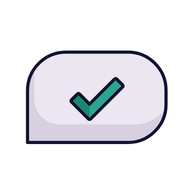 Chat Check, Animated Icon, Lineal