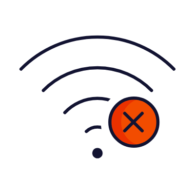 Wifi Cross, Animated Icon, Lineal