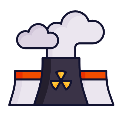 Nuclear plant, Animated Icon, Lineal