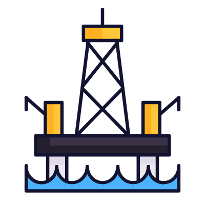 Oil rig, Animated Icon, Lineal