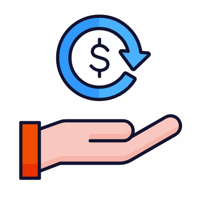 Hand Refund, Animated Icon, Lineal