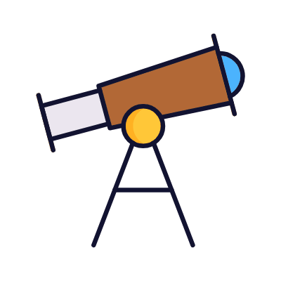 Telescope, Animated Icon, Lineal