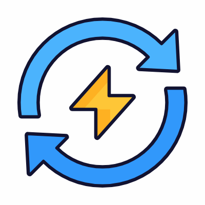 Arrows Energy, Animated Icon, Lineal
