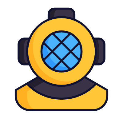 Diving helmet, Animated Icon, Lineal