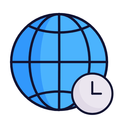 Globe Clock, Animated Icon, Lineal
