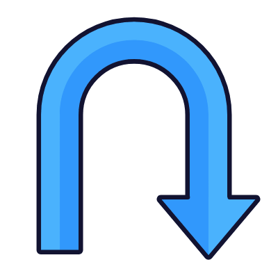 U Turn, Animated Icon, Lineal