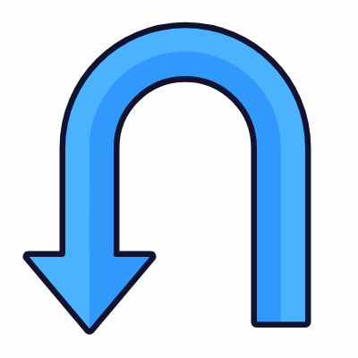 U Turn, Animated Icon, Lineal