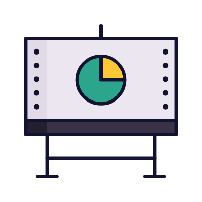 Interactive whiteboard, Animated Icon, Lineal