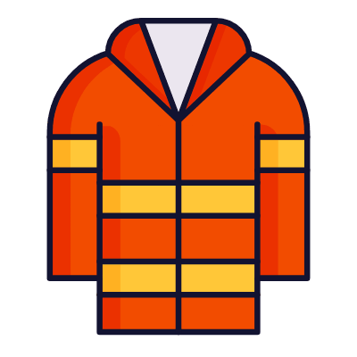 Firefighter Jacket, Animated Icon, Lineal