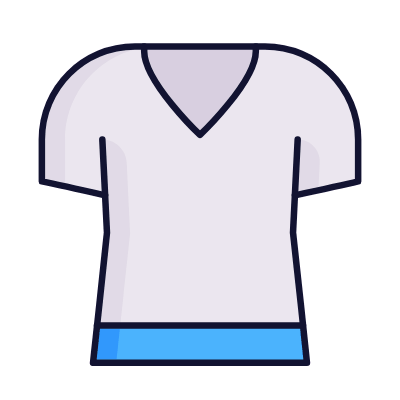 T-shirt V Neck, Animated Icon, Lineal