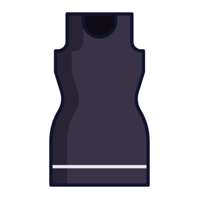 Cocktail Dress, Animated Icon, Lineal