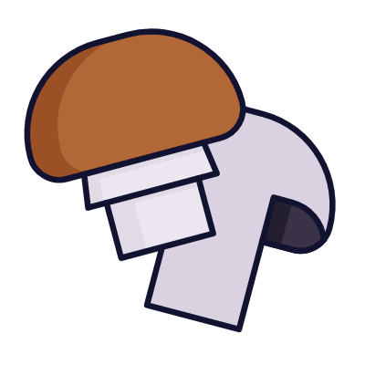 Mushrooms, Animated Icon, Lineal