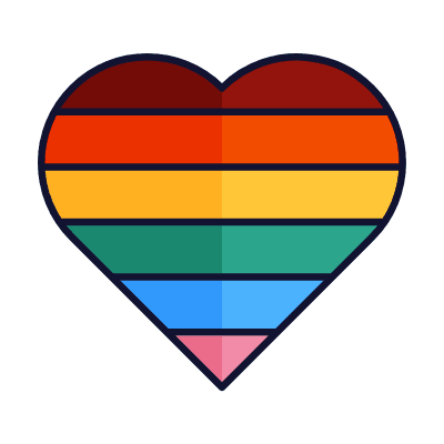 Heart LGBT, Animated Icon, Lineal