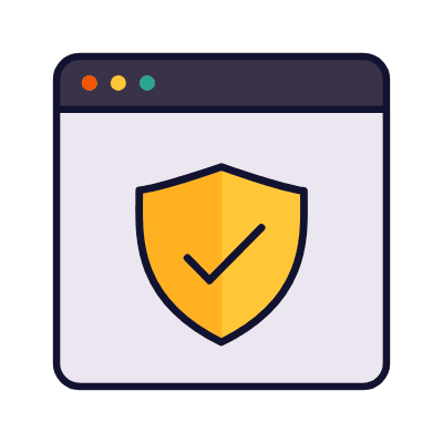 Browser Shield, Animated Icon, Lineal
